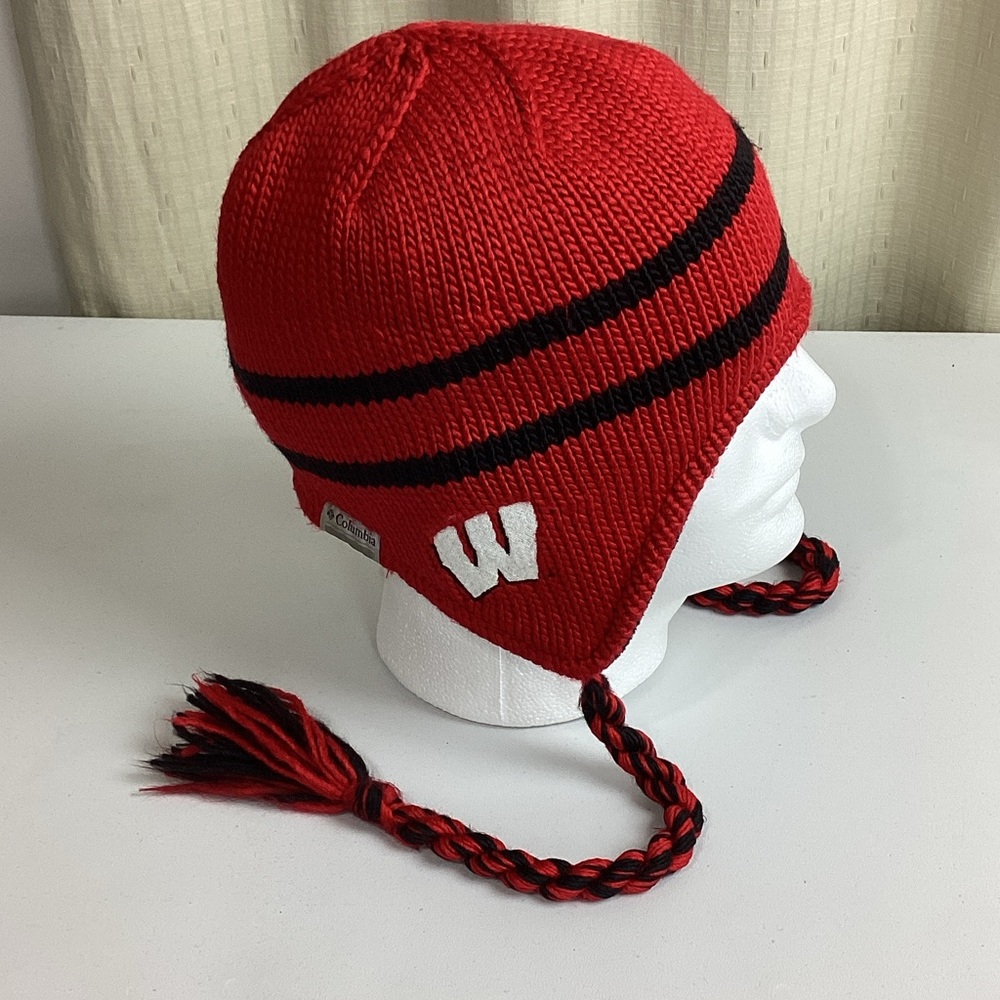 Columbia, Wisconsin Badgers Toboggan Beanie Flap Hat, OS.